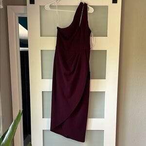 Lulu's Red Asymmetrical One Shoulder Cocktail Dress